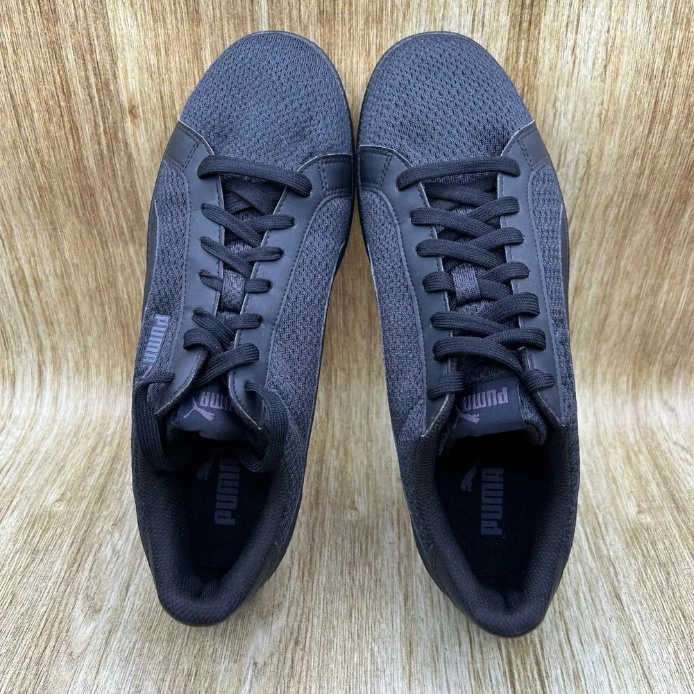 Puma Smash Knit C Men's Size 11 Black Knit Sneakers Low Top Athletic 365458-03